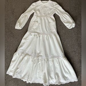 Vintage LDS Mormon Temple Dress - Lace Detail - Excellent Condition - No Tags